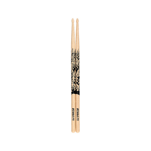 TAMA 5B-F Design Series Rhythmic Fire Oak Drum Sticks, Natural