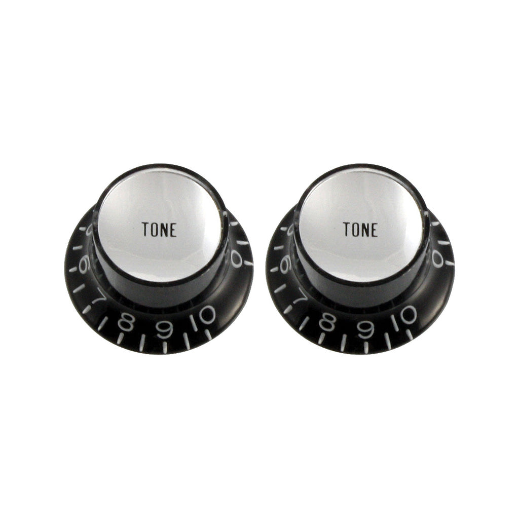 Allparts PK-0182-023 Black Tone Reflector Knobs, Set of 2