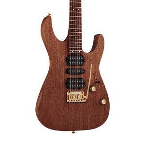 Charvel MJ DK24 HSH 2PT Mahogany w/ Figured Walnut Electric Guitar, Streaky Ebony FB, Natural