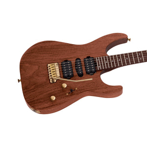Charvel MJ DK24 HSH 2PT Mahogany w/ Figured Walnut Electric Guitar, Streaky Ebony FB, Natural