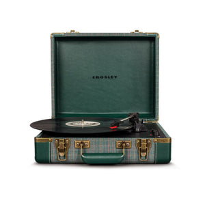 Crosley Executive Vintage Bluetooth 3-Speed Portable Suitcase Turntable with USB, Pine