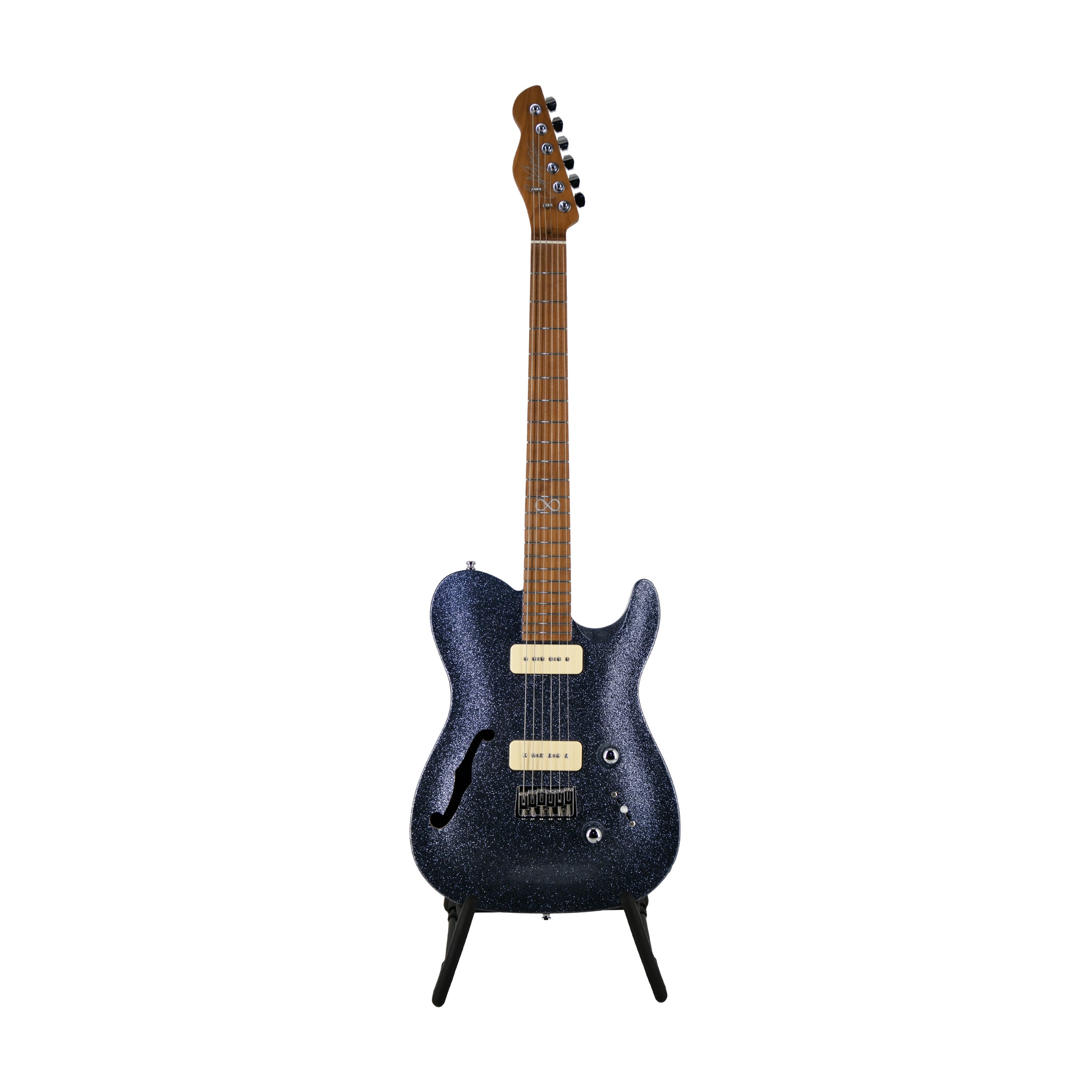 Chapman ML3 Pro Traditional Semi Hollow Electric Guitar, Atlantic Blue Sparkle