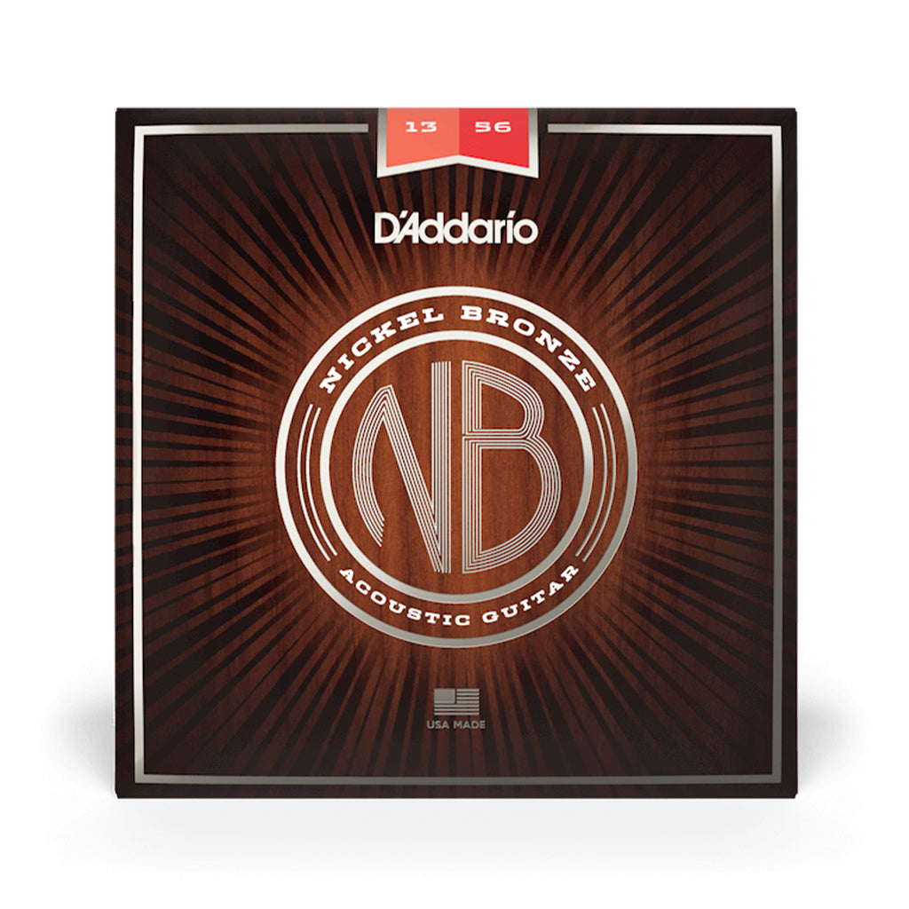 D'Addario Nickel Bronze Acoustic Guitar Strings NB1356 Medium 13-56