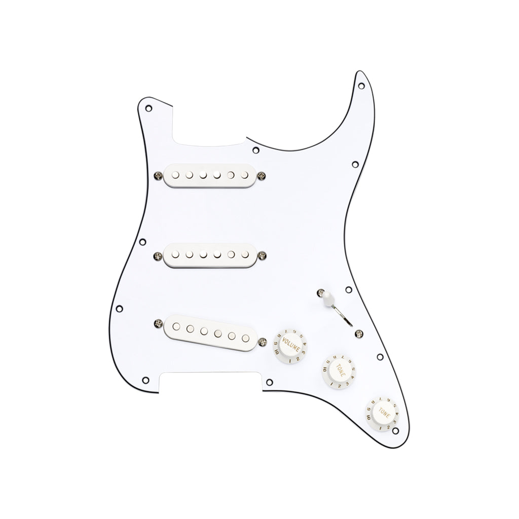 DiMarzio FG2108WA5 Pre-Wired Stratocater Replacement Pickguard, White