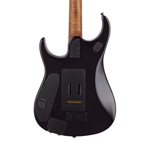 Ernie Ball Music Man JP15 Electric Guitar, Roasted Maple FB, Translucent Black Quilt