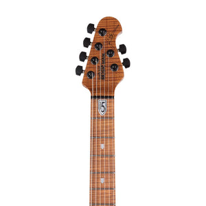 Ernie Ball Music Man JP15 Electric Guitar, Roasted Maple FB, Translucent Black Quilt