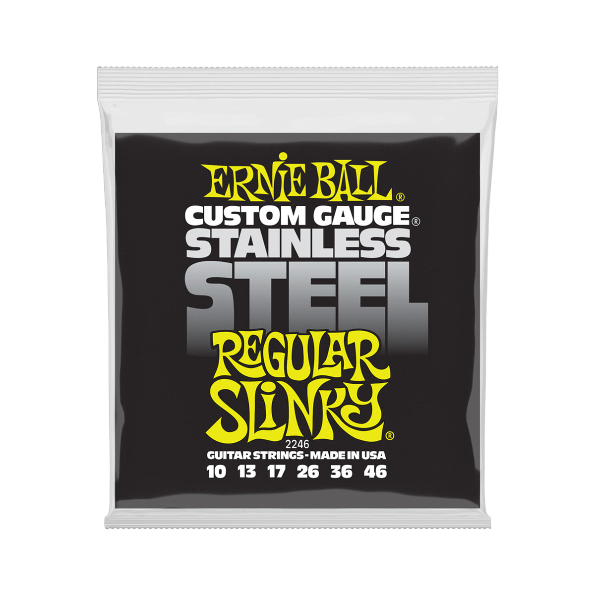 Ernie Ball Regular Slinky Stainless Steel Wound Electric Guitar Strings, 10-46
