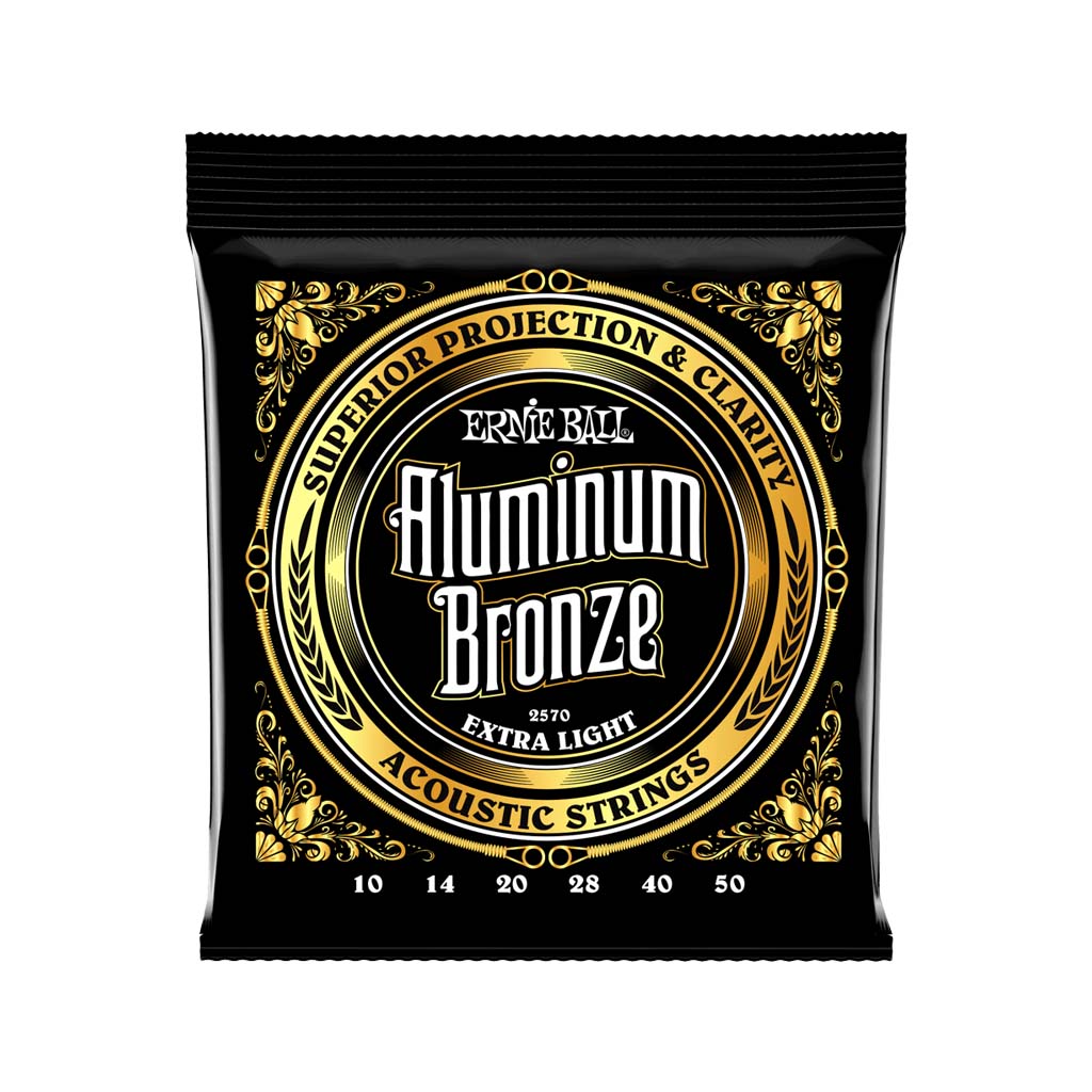 Ernie Ball Extra Light Aluminum Bronze Acoustic Guitar Strings, 10-50