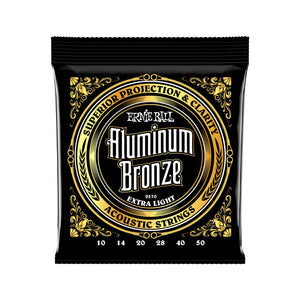 Ernie Ball Extra Light Aluminum Bronze Acoustic Guitar Strings, 10-50