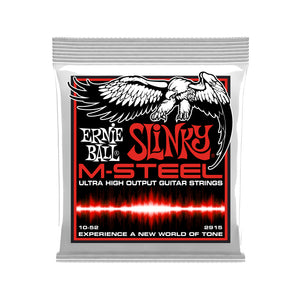 Ernie Ball Skinny Top Heavy Bottom Slinky M-Steel Electric Guitar Strings, 10-52