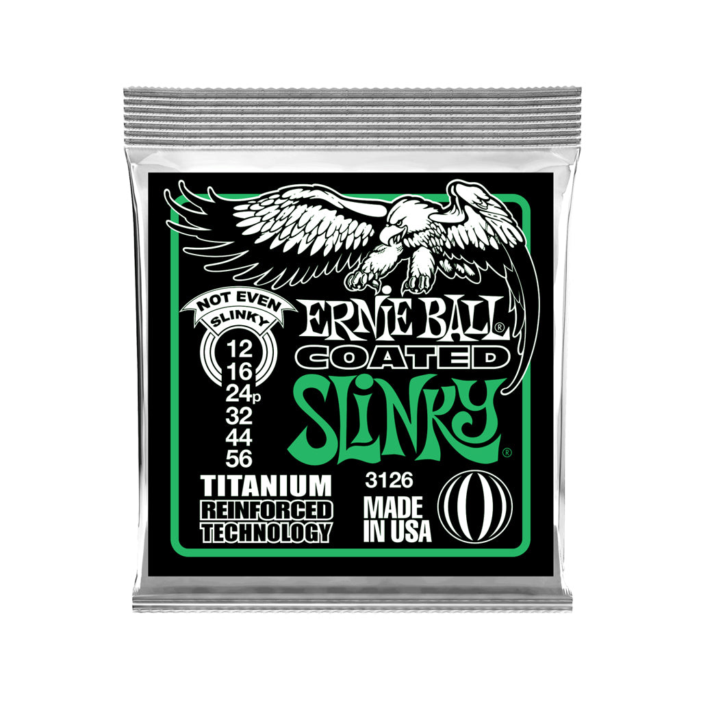 Ernie Ball Not Even Slinky Titanium RPS Coated Electric Guitar Strings, 12-56