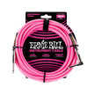 Ernie Ball 18FT Braided Straight to Angle Instrument Cable, Neon Pink