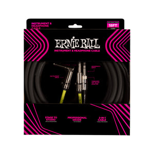 Ernie Ball 18ft Instrument and Headphone Combo Cable