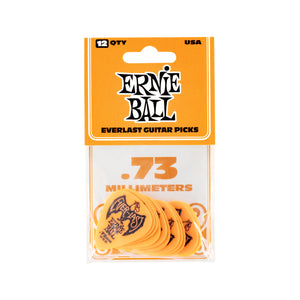 Ernie Ball Everlast Delrin .73mm Guitar Picks, Orange, 12-Pack