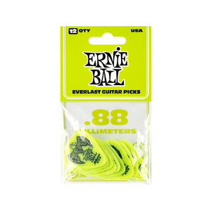 Ernie Ball Everlast Delrin .88mm Guitar Picks, Green, 12-Pack