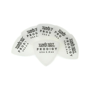 Ernie Ball 2.0mm Large Shield Prodigy Guitar Picks, 6-Pack, White
