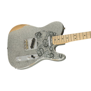 Fender Brad Paisley Road Worn Telecaster Electric Guitar, Maple FB, Silver Sparkle (B-Stock)