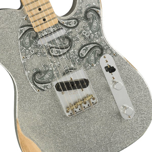Fender Brad Paisley Road Worn Telecaster Electric Guitar, Maple FB, Silver Sparkle (B-Stock)