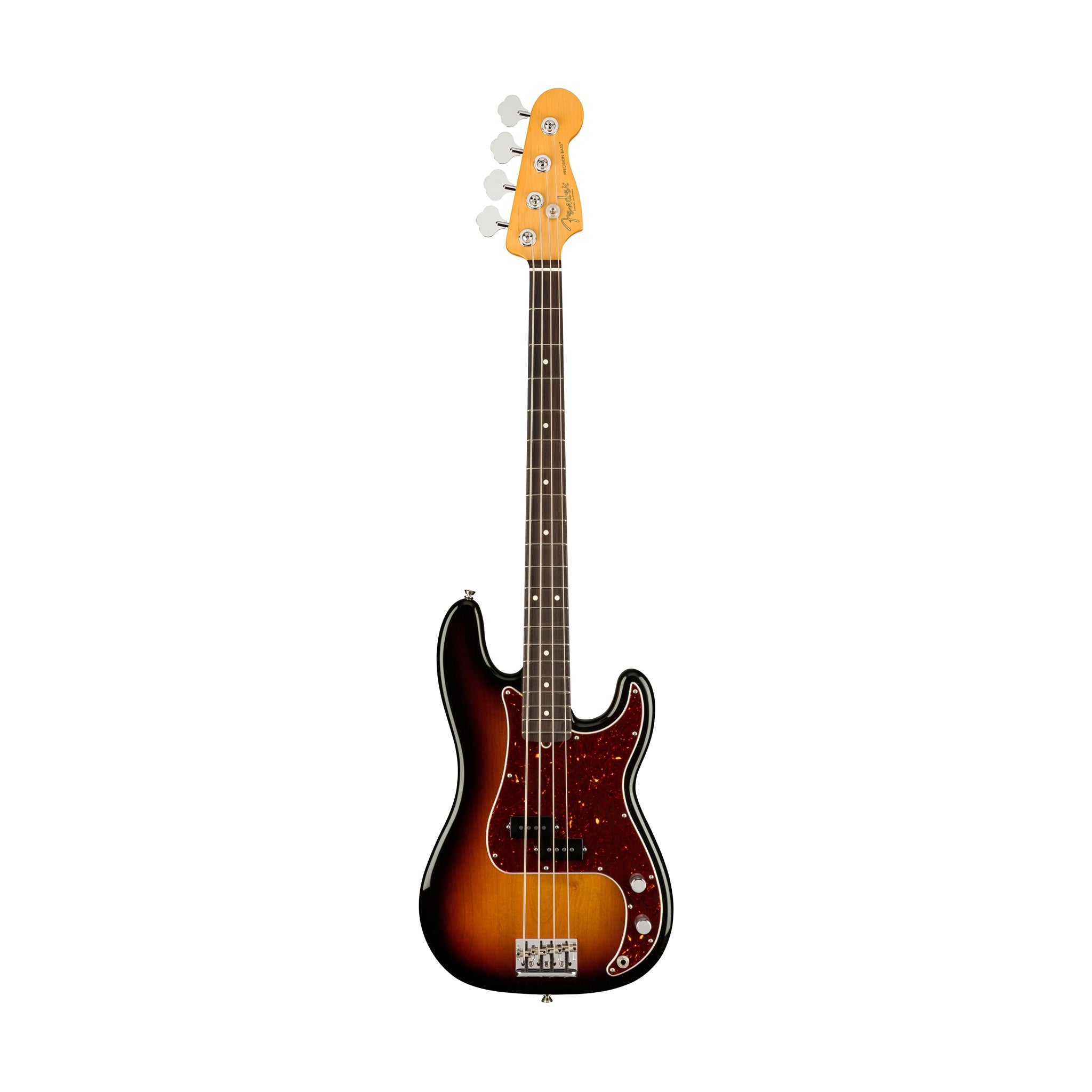 Fender American Professional II Precision Bass Electric Guitar, RW FB, 3-Tone Sunburst