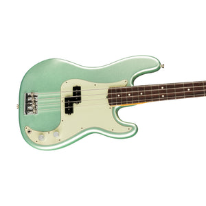 Fender American Professional II Precision Bass Electric Guitar, RW FB, Mystic Surf Green