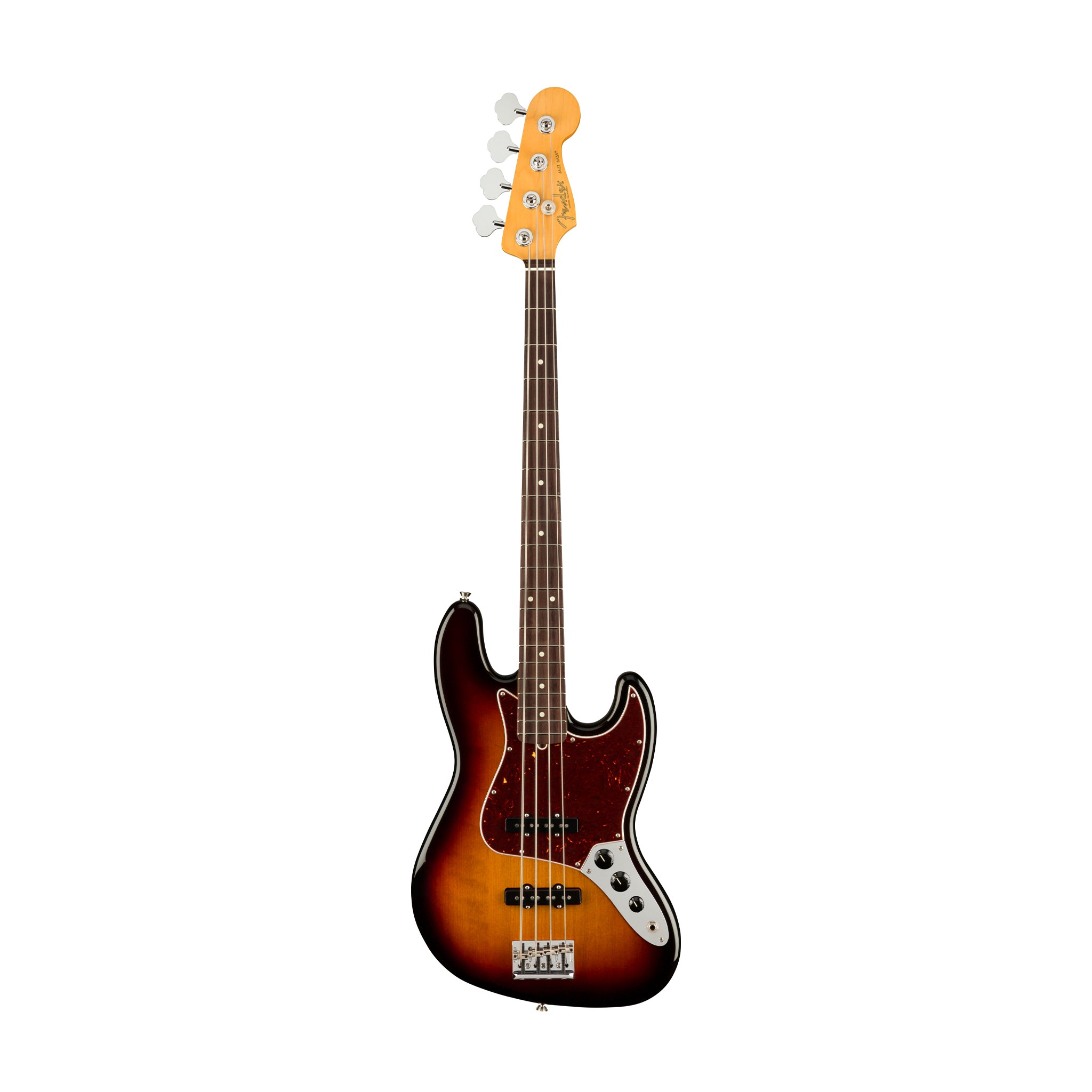 Fender American Professional II Jazz Bass Electric Guitar, RW FB, 3-Tone Sunburst