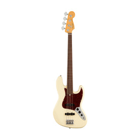 Fender American Professional II Fretless Jazz Bass Electric Guitar, RW FB, Olympic White
