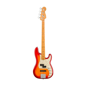 Fender American Ultra Precision Bass Guitar, Maple FB, Plasma Red Burst