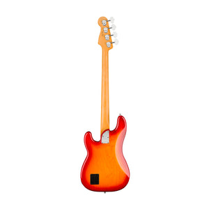 Fender American Ultra Precision Bass Guitar, Maple FB, Plasma Red Burst