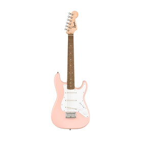 Squier Mini Stratocaster Electric Guitar, Laurel FB, Shell Pink