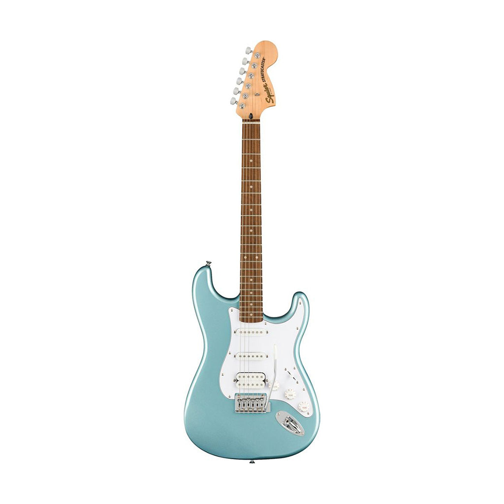 Squier FSR Affinity Series HSS Stratocaster Electric Guitar, Laurel FB, Ice Blue Metallic