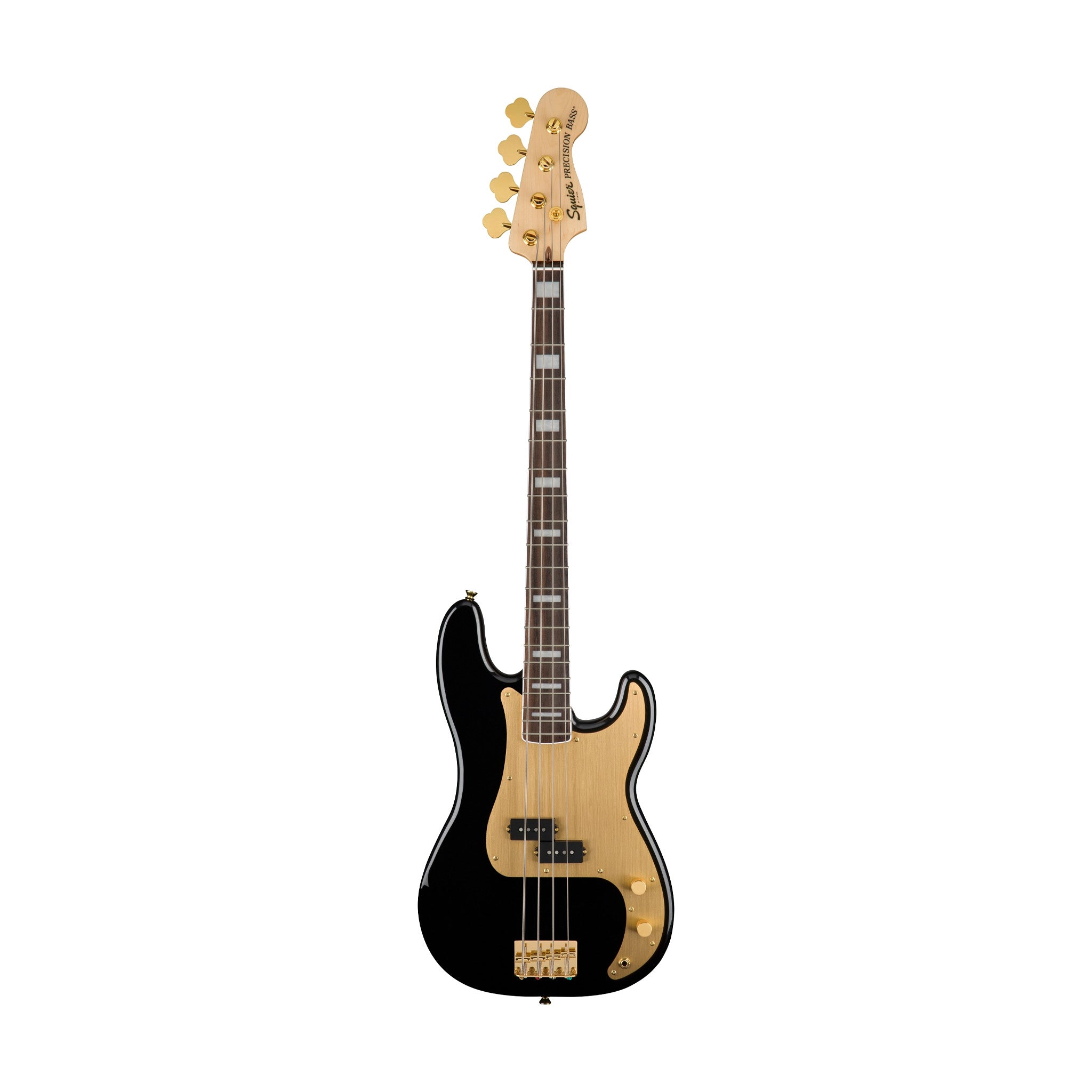 Squier 40th Anniversary Gold Edition Precision Bass Guitar, Black