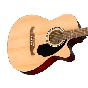 Fender FA-135CE Concert Acoustic Guitar, Walnut FB, Natural