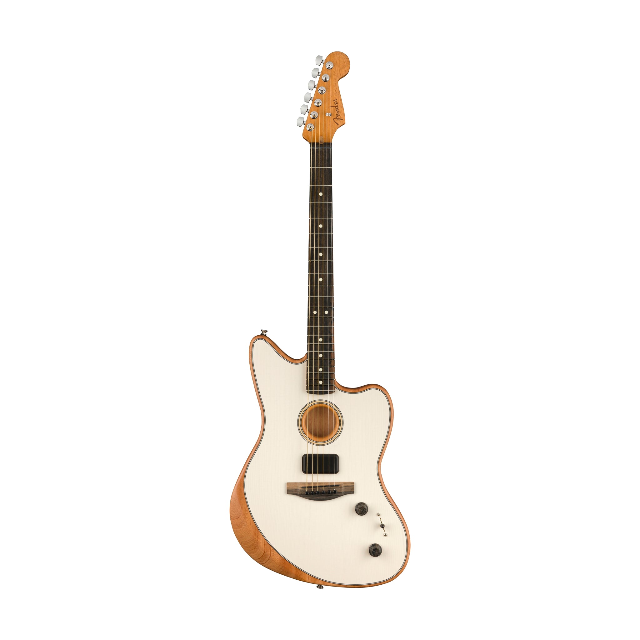 Fender American Acoustasonic Jazzmaster Acoustic Guitar w/bag, Ebony FB, Arctic White