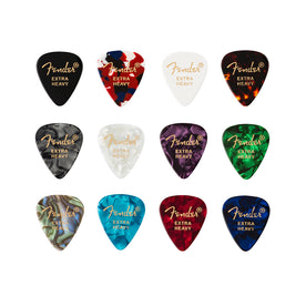 Fender 351 Celluloid Medley Guitar Pick, 12-Pack, Extra Heavy