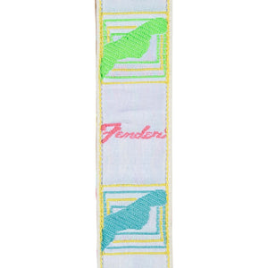 Fender Japan Hama Okamoto Signature Guitar Strap, White/Yellow/Pink/Blue/Grey