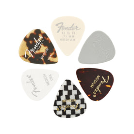 Fender 351 Material Medley Guitar Pick, 6-Pack, Medium