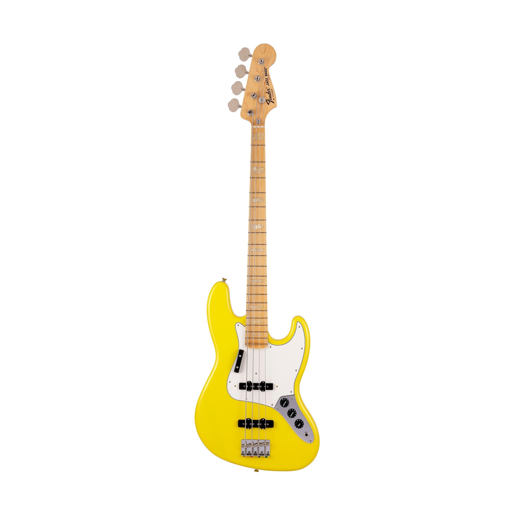 Fender Japan Limited International Color Jazz Bass Electric Guitar, Maple FB, Monaco Yellow