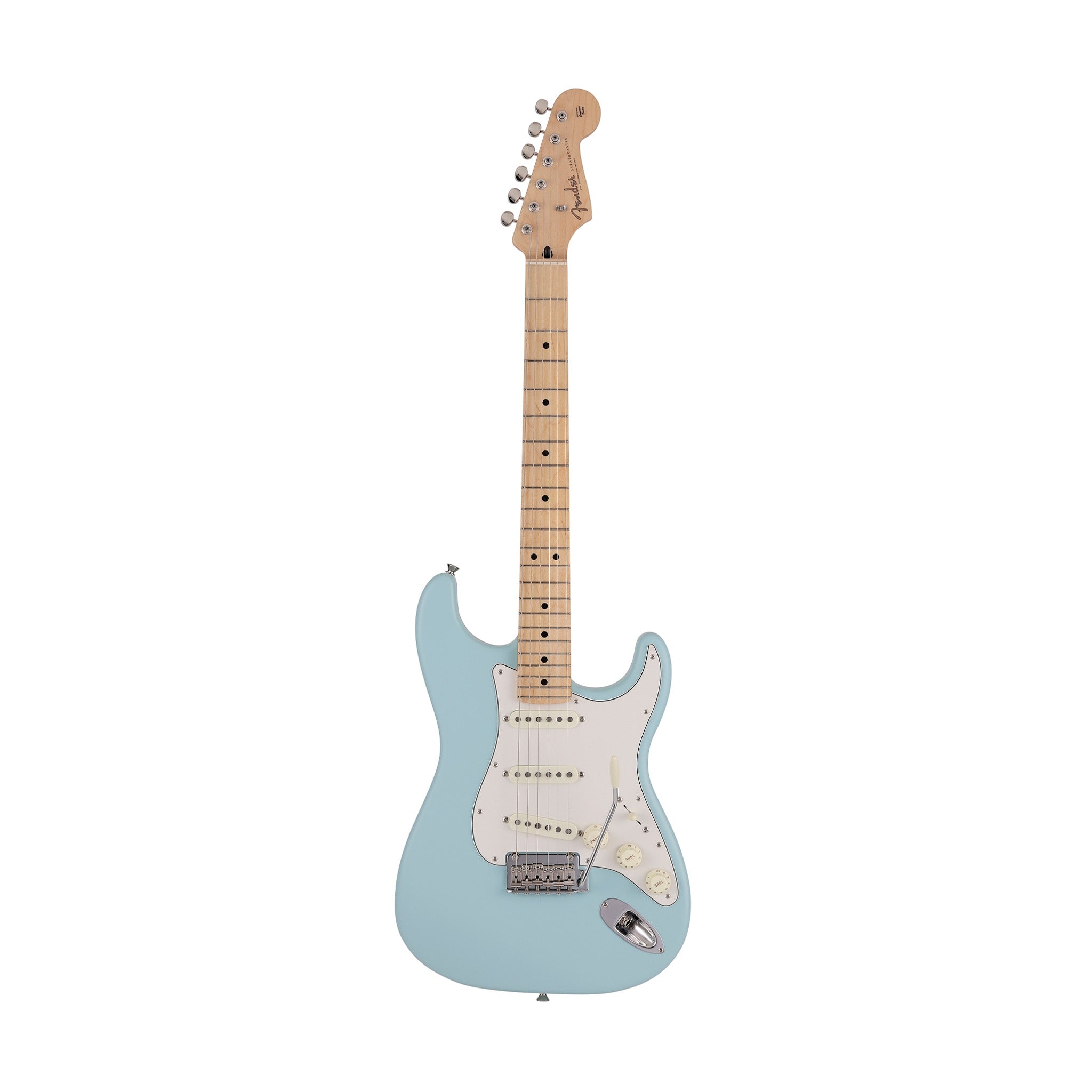 Fender Japan Junior Collection Stratocaster Electric Guitar, Maple FB, Satin Daphne Blue