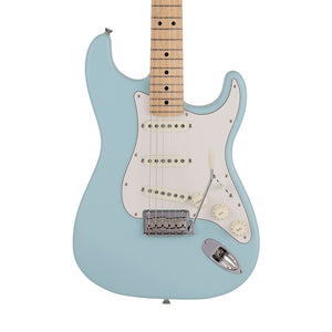 Fender Japan Junior Collection Stratocaster Electric Guitar, Maple FB, Satin Daphne Blue