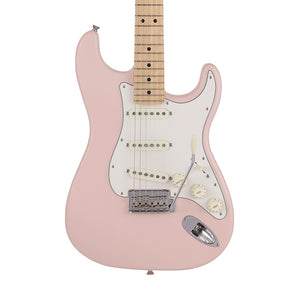 Fender Japan Junior Collection Stratocaster Electric Guitar, Maple FB, Satin Shell Pink