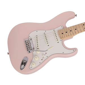 Fender Japan Junior Collection Stratocaster Electric Guitar, Maple FB, Satin Shell Pink