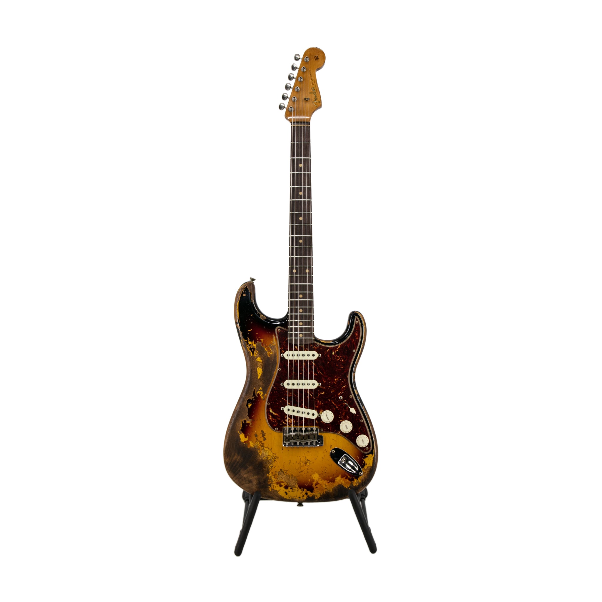 Fender Custom Shop Ltd Ed Roasted 1961 Super Heavy Relic Stratocaster Guitar, Aged 3 Tone Sunburst