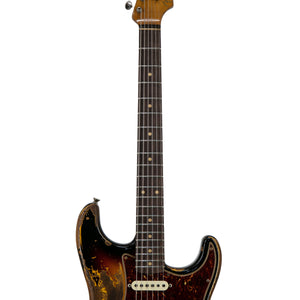 Fender Custom Shop Ltd Ed Roasted 1961 Super Heavy Relic Stratocaster Guitar, Aged 3 Tone Sunburst