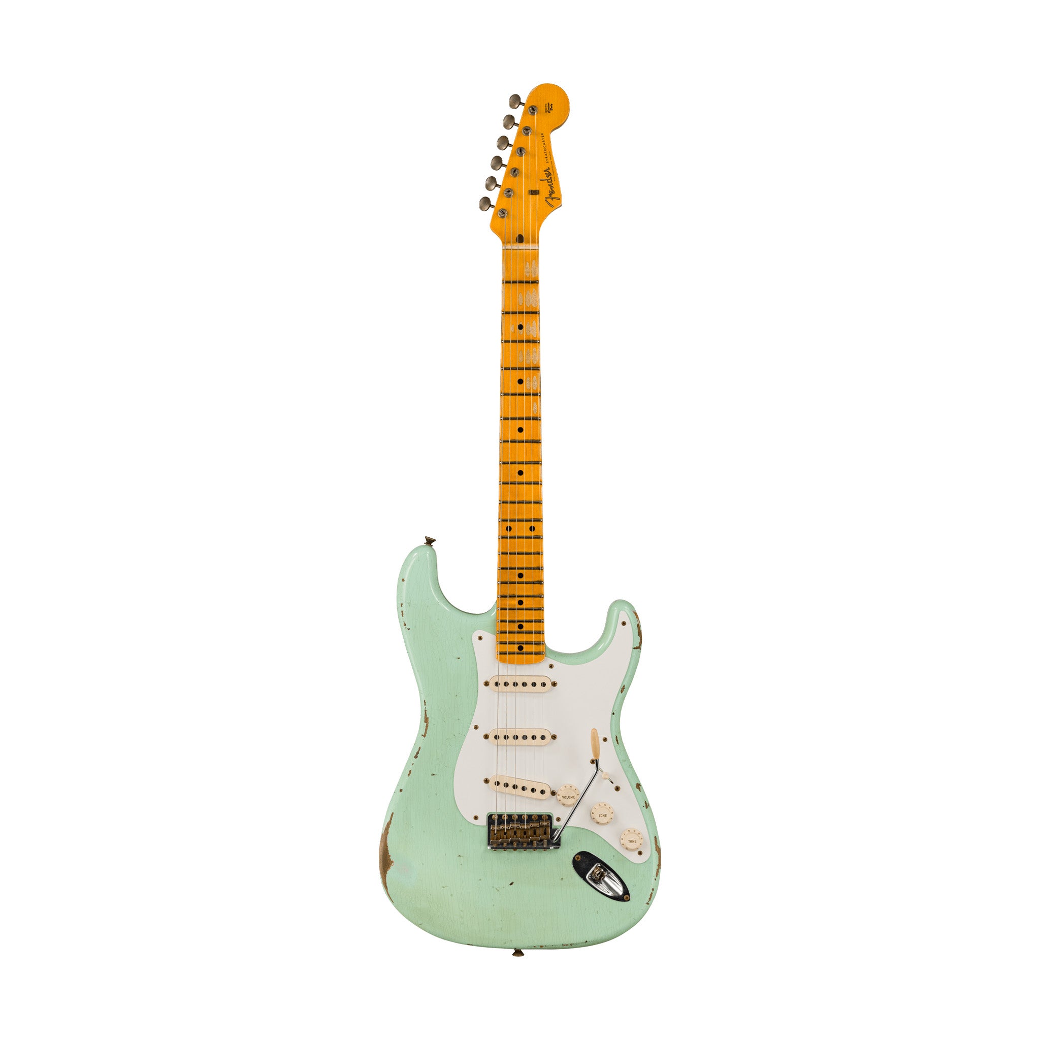 Fender Custom Shop 1958 Stratocaster Relic Electric Guitar, Super Faded Aged Surf Green