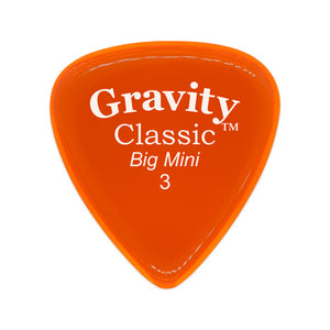 Gravity Classic Big Mini 3.0mm Guitar Pick, Polished Orange