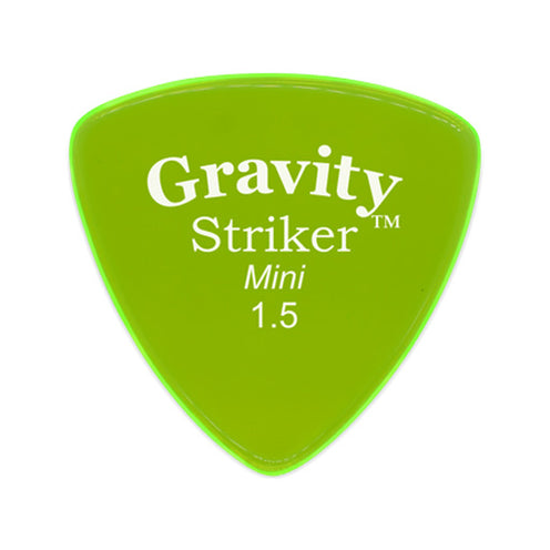 Gravity Striker Mini 1.5mm Guitar Pick, Polished Fluorescent Green