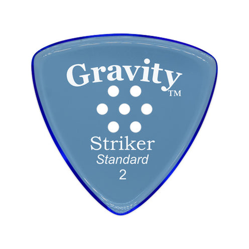 Gravity Striker Standard 2.0mm Guitar Pick w/Multi-hole Grip, Polished Blue
