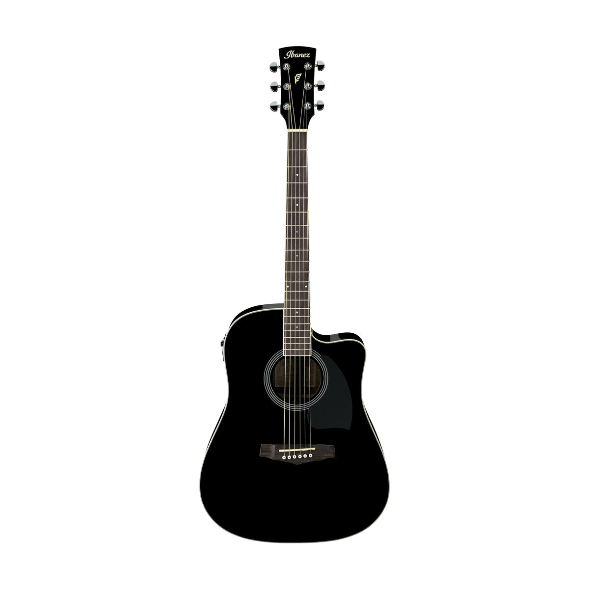Ibanez PF15ECE-BK Acoustic Guitar, Black High Gloss – Swee Lee