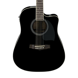 Ibanez PF15ECE-BK Acoustic Guitar, Black High Gloss