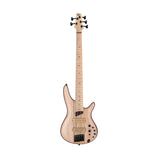 Ibanez Premium SR5FMDX2-NTL 5-String Electric Bass Guitar w/Gig Bag, Natural Low Gloss